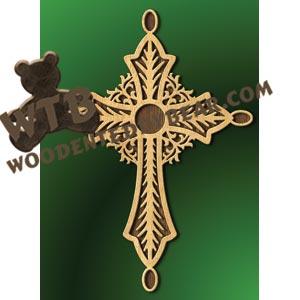 Leaf Ring-End Cross #2 fretwork scroll saw pattern |The Wooden Teddy Bear