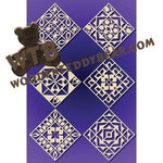 Quilt Block Ornaments #1 fretwork scroll saw pattern |The Wooden Teddy Bear