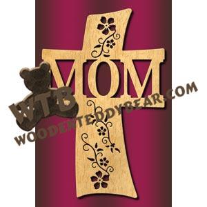 Curved Mom Cross fretwork scroll saw pattern |The Wooden Teddy Bear
