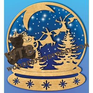 Santa & Sleigh Snow Globe fretwork scroll saw pattern |The Wooden Teddy Bear