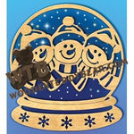 Three Snowmen Snow Globe fretwork scroll saw pattern |The Wooden Teddy Bear