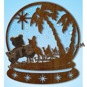 Three Wisemen Snow Globe fretwork scroll saw pattern |The Wooden Teddy Bear