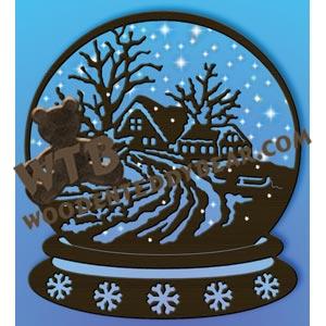 Winter Scene Snow Globe fretwork scroll saw pattern |The Wooden Teddy Bear