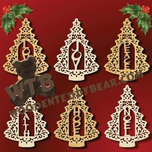 Tree/Word Ornaments fretwork scroll saw pattern |The Wooden Teddy Bear