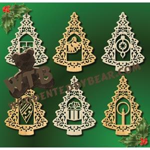 Tree Ornaments fretwork scroll saw pattern |The Wooden Teddy Bear