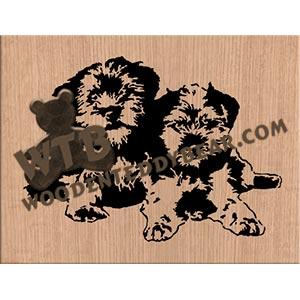 Baby Yorkies fretwork scroll saw pattern |The Wooden Teddy Bear