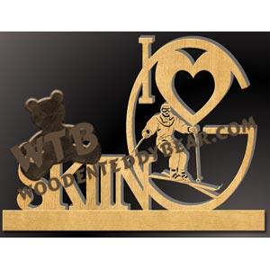 I Love Skiing Male fretwork scroll saw pattern |The Wooden Teddy Bear