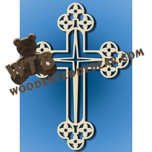 Ball End Flower Cross fretwork scroll saw pattern |The Wooden Teddy Bear
