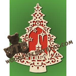 Tree with Church fretwork scroll saw pattern |The Wooden Teddy Bear