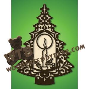 Tree with Candle fretwork scroll saw pattern |The Wooden Teddy Bear