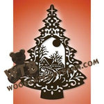 Tree with Winter Scene fretwork scroll saw pattern |The Wooden Teddy Bear