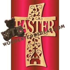 Curved Easter Cross fretwork scroll saw pattern |The Wooden Teddy Bear