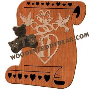 Scroll with Wedding Overlay fretwork scroll saw pattern |The Wooden Teddy Bear