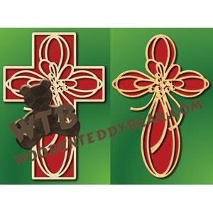 Delicate Ribbon & Berries Cross fretwork scroll saw pattern |The Wooden Teddy Bear