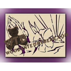 Praying Hands & Easter Lily fretwork scroll saw pattern |The Wooden Teddy Bear