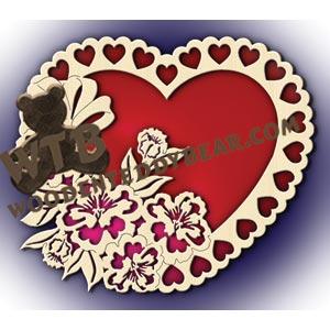 Heart with Flowers fretwork scroll saw pattern |The Wooden Teddy Bear