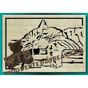 Lazy Cat fretwork scroll saw pattern |The Wooden Teddy Bear