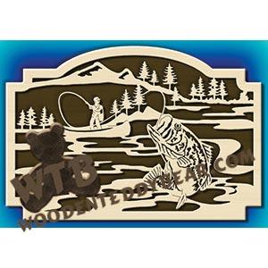 Largemouth Bass on Line fretwork scroll saw pattern |The Wooden Teddy Bear