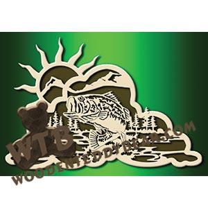 Jumping Largemouth Bass fretwork scroll saw pattern |The Wooden Teddy Bear