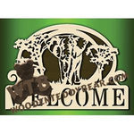 Welcome Plaque with Elephant fretwork scroll saw pattern |The Wooden Teddy Bear