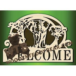 Welcome Plaque with Elephant fretwork scroll saw pattern |The Wooden Teddy Bear