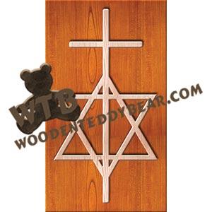 Slender Cross with Star fretwork scroll saw pattern |The Wooden Teddy Bear
