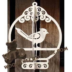 Slotted Bird Cage #1 with Ornament fretwork scroll saw pattern |The Wooden Teddy Bear