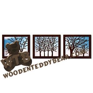Winter Trees Triptych fretwork scroll saw pattern |The Wooden Teddy Bear