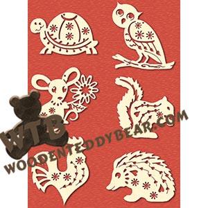 Forest Friends Ornaments #1 fretwork scroll saw pattern |The Wooden Teddy Bear