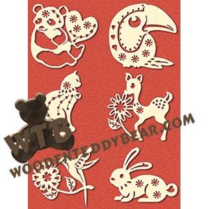 Forest Friends Ornaments #2 fretwork scroll saw pattern |The Wooden Teddy Bear