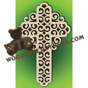 Curls Cross fretwork scroll saw pattern |The Wooden Teddy Bear