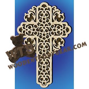 Curls & Hearts Cross fretwork scroll saw pattern |The Wooden Teddy Bear