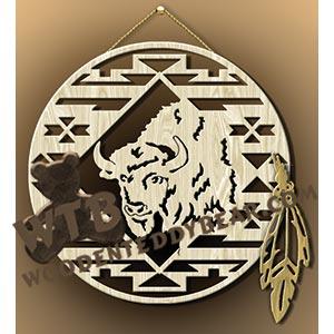 Tribal Plaque Bison fretwork scroll saw pattern |The Wooden Teddy Bear