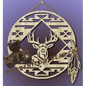 Tribal Plaque Deer fretwork scroll saw pattern |The Wooden Teddy Bear