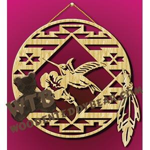 Tribal Plaque Hummingbird fretwork scroll saw pattern |The Wooden Teddy Bear