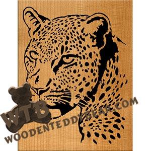 Leopard Staring fretwork scroll saw pattern |The Wooden Teddy Bear