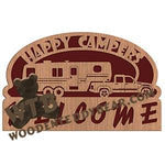 Happy Campers Welcome #6 fretwork scroll saw pattern |The Wooden Teddy Bear