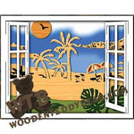 Layered Window Beach Scene fretwork scroll saw pattern |The Wooden Teddy Bear