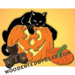 Black Cat & Pumpkin fretwork scroll saw pattern |The Wooden Teddy Bear