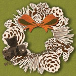 Autumn or Fall Wreath #3 fretwork scroll saw pattern |The Wooden Teddy Bear