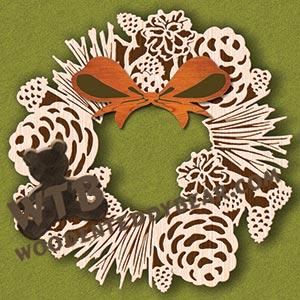 Autumn or Fall Wreath #3 fretwork scroll saw pattern |The Wooden Teddy Bear