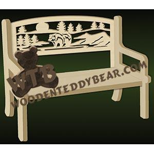 Bench with Bear fretwork scroll saw pattern |The Wooden Teddy Bear