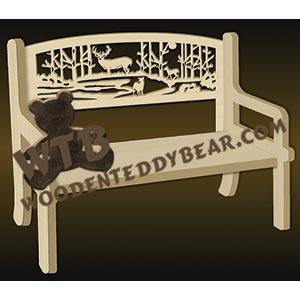 Bench with Deer fretwork scroll saw pattern |The Wooden Teddy Bear