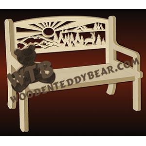 Bench with Deer #2 fretwork scroll saw pattern |The Wooden Teddy Bear