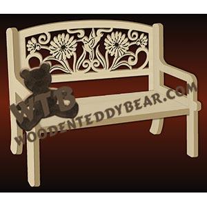 Bench with Flowers fretwork scroll saw pattern |The Wooden Teddy Bear