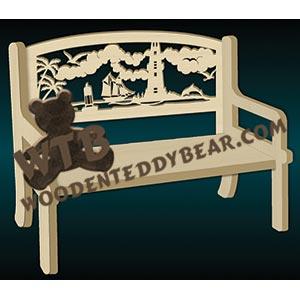 Bench with Nautical Scene fretwork scroll saw pattern |The Wooden Teddy Bear