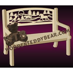 Bench with Wild Horses fretwork scroll saw pattern |The Wooden Teddy Bear