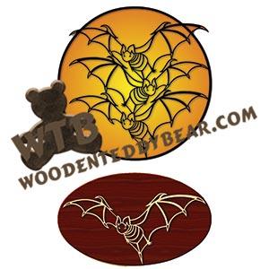 Bats & Full Moon fretwork scroll saw pattern |The Wooden Teddy Bear