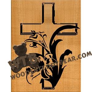 Cross & Lilies fretwork scroll saw pattern |The Wooden Teddy Bear