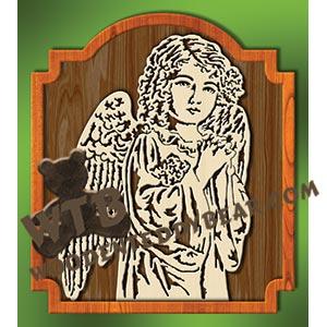 Framed Girl Angel fretwork scroll saw pattern |The Wooden Teddy Bear